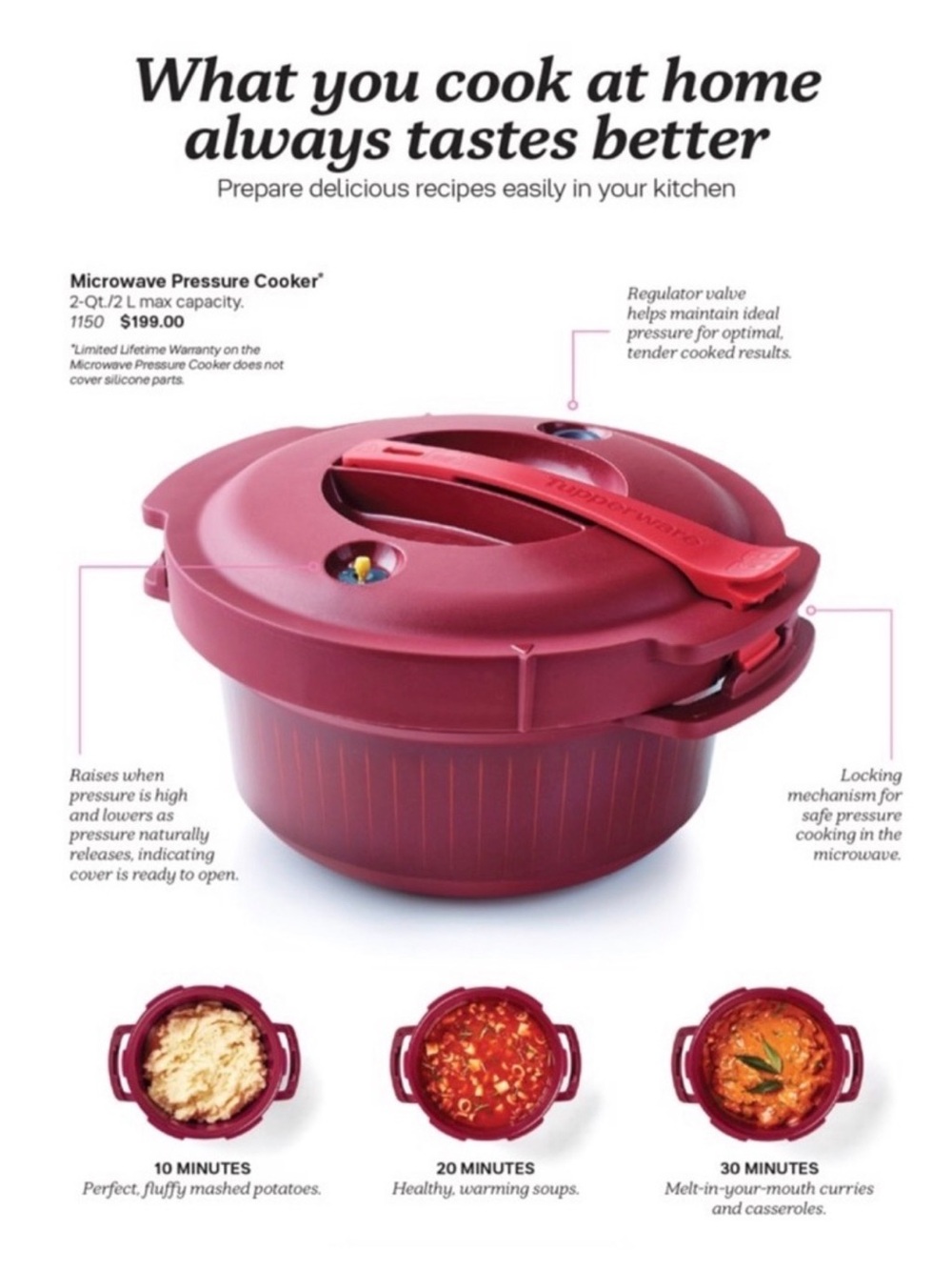 Tupperware Microwave Pressure Cooker - Deep Berry Red